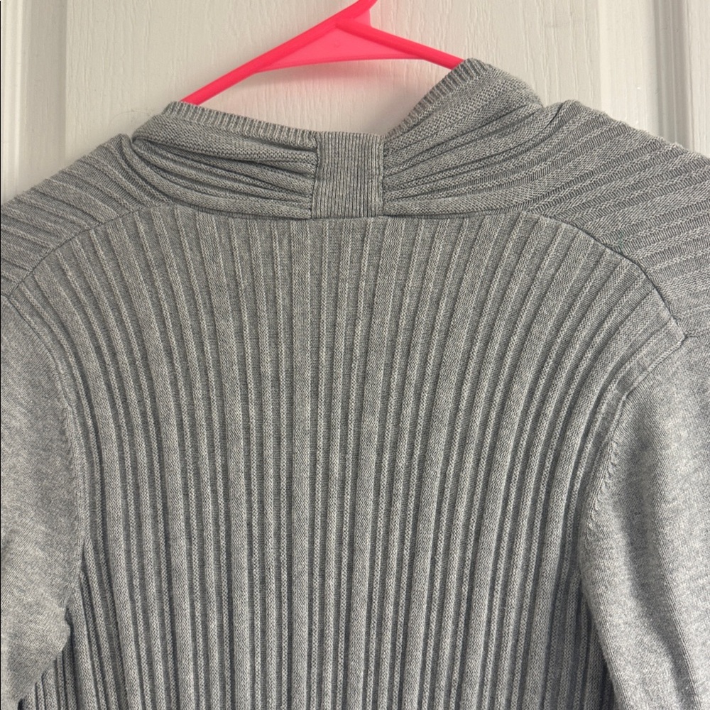 Madison Light Gray Ribbed Cardigan - Picture 4 of 5